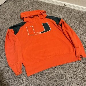 Miami Hurricane’s Women’s Hoodie Orange & Green Size Medium